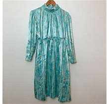 Vintage Pellini Petites Dress Turquoise Blue, Size 9 / 10 Petites