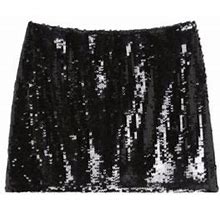 Theory Women's Sequined Low-Rise Miniskirt - Black - Size 00