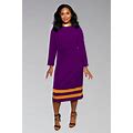 Ladies Clergy Dress Purple With Gold Contrast