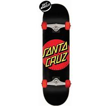 Santa Cruz Classic Dot Super Micro Complete Skateboard - 7.25" Black/Red