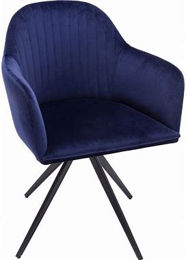 Rowe Swivel Arm Velvet Chair - Sapphire Blue