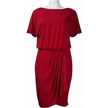 Donna Ricco Women's Draped Faux-Wrap Jersey Dress, Size 2