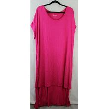 Roamans Dress 18/20 Pink Casual High Low Beach Lounge Dress