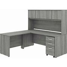 Bush Business Furniture BSHSTC006PGSU Desk, W/42Inreturn/Hutch/Bbf Ped,