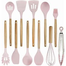 Silicone Cooking Utensil Set, Heat Resistant Kitchen Utensils, Nonstick Cookware | The Cutlery Collection, 11 Piece Set / Rose