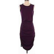 Calvin Klein Cocktail Dress - Sheath Crew Neck Sleeveless: Purple Solid Dresses - Women's Size 4