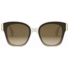 The Fendi First 63mm Oversize Square Sunglasses In Ivory /Gradient Brown At Nordstrom