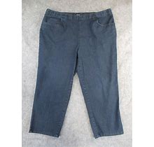 Basic Editions Jeans Womens 1X Blue Denim Pull Up Elastic Waist High