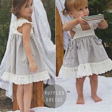 WDW Well Dressed Wolf Aunt Heart OG Ruffled Greige Tunic Dress Size 7 Years VGUC