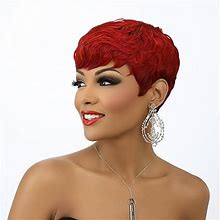 BOBCOO Pixie Cut Wig Short Cut Wig For Black Women Red Pixie Wigs For Black Women Natural Synthetic Short Wigs For Black Women Red Pixie Cut Wig Shor