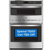 GE 30-In Self-Cleaning Microwave Wall Oven Combo (Stainless Steel) | JT3800SHSS