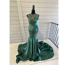 Emerald Paisley Prom Dress