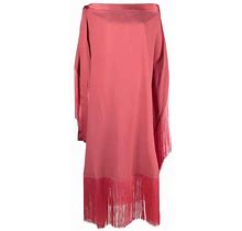 Taller Marmo Aarons Fringed Crepe Caftan - Pink - Maxi Dresses One Size