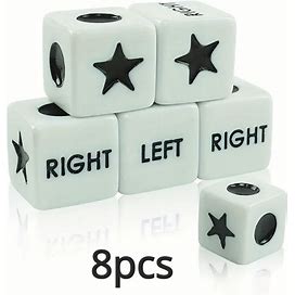 8Pcs/Set, Left And Right Center Game Dice, Funny LRC Game Dice, Board Game Accessories,Temu