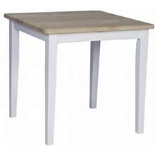 International Concepts Square Casual Dining Table In White And Natural