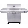 Saber Select 4-Burner 30" Infrared Propane Gas Grill With Side Burner - R52sc0421 Silver Stainless Steel New