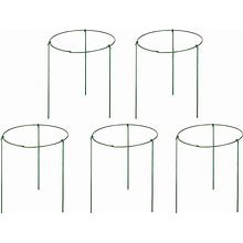 Hanobo 5 Pack Garden Plant Support Rings For Potted Plant, 7.8" Wide X 11" High, 3 Legs