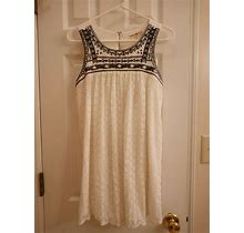 Altar'd State White Lace Dress With Embroidered Bodice Open Peakaboo
