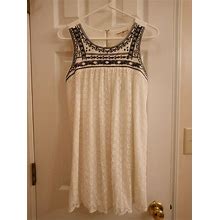 Altar'd State White Lace Dress With Embroidered Bodice Open Peakaboo
