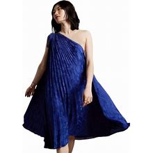 Banana Republic Dresses | Banana Republic Pleated Cobalt Blue Radiant One-Shoulder Dress M | Color: Blue | Size: M