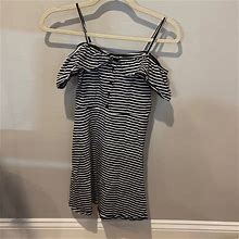 Topshop Dresses | Topshop Petite Black And White Striped Dress | Color: Black | Size: 0P