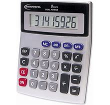 Innovera 15927 Desktop Calculator, Dual Power, 8-Digit LCD - IVR15927