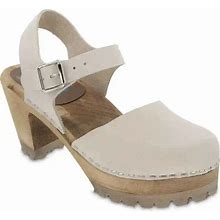 New $98 Mia Abba Clogs Sz 5.5 Beige Ankle Strap Sandals Shoes