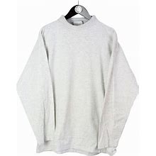 Vintage ADIDAS Turtleneck Authentic Sweatshirt Size XL Men's Long Sleeve Athletic Golf Gray Sweater Shirt Retro Streetwear Sport Small Logo