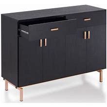 Furniture Of America Coloma Wood 2-Drawer Buffet Server In Black And Rose Gold