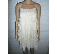 Beautiful Altar'd State Size S Beige Lace Front Tier Sleeveless Dress