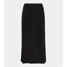 Vince, Jersey Midi Skirt, Women, Black, XL, Skirts, Materialmix