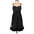 Phoebe Couture Cocktail Dress: Black Polka Dots Dresses - Women's Size 0