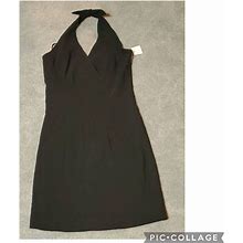 Vintage New Black Halter Dress,Made In U.S.A! Lg