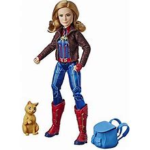 Marvel Captain Marvel Movie Captain Marvel Super Hero Doll Goose The Cat Ages 6 Up, Blue, Standard