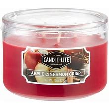 Candle-Lite 1879021 Scented Candle, Apple Cinnamon Crisp Fragrance, Cr