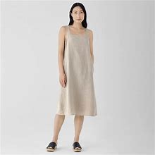 Eileen Fisher | Women's Organic Linen Square Neck Dress | White | Size: Large Regular