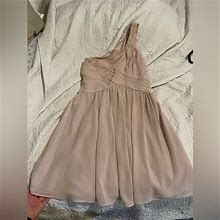 Minuet Petite Dresses | Cream One Shoulder Dress | Color: Cream | Size: L