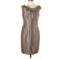 Calvin Klein Casual Dress - Sheath: Tan Print Dresses - Women's Size 10