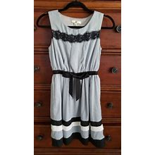 Modcloth Sleeveless Dress Blue Black White Size Small