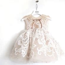 White Flower Girl, Birthday Girl, Couture Dress, Handmade Embroidery Dress, Application Gold Dress, Tutu Dress, Gold Dress
