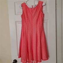 Danny & Nicole Dresses | Danny & Nicole Lace Fitted Coral Dress Size 8 | Color: Red/Pink | Size: 8