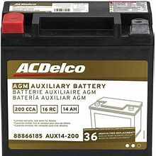 Vehicle Battery-VIN: G Acdelco AUX14-200