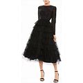 Mac Duggal 26299 Women's Sequined Top Tulle A-Line Cocktail Dress Black 14 NEW