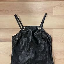 Topshop Petite Dresses | Topshop Black Leather Dress | Color: Black | Size: 0