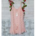 Entro Boutique Size Small Dress Tank Swing Ruffle Hem Belted Peach Pink Lined