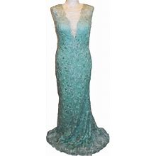 Soieblu Dresses | Dress Medium New Lace Mint Green Formal Gown Prom Special Occasion Long Maxi | Color: Green | Size: M