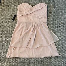 Express Dresses | Express - Strapless Powder-Pink Sequins Cocktail Mini Dress Chiffon. Nwt | Color: Pink | Size: 6