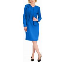 Le Suit Collarless Dress Suit, Regular & Petite Sizes - Cabana Blue - Size 12