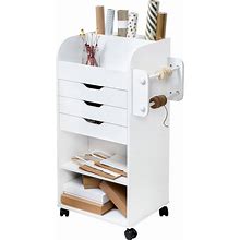 Honey-Can-Do Rolling Craft Storage Cart, White ,