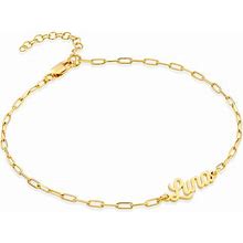 Costume Paperclip Name Bracelet/Anklet In Gold Vermeil